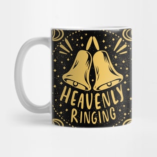 Heavenly Ringing For Handbell Ringers Choir Black Background Mug